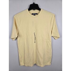 Croft & Barrow Mens Ribbed Knit Cotton T-Shirt Yellow CBK5010 Medium NWT